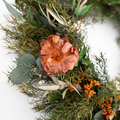 Australian Native Christmas Wreath – Eucalyptus & Protea