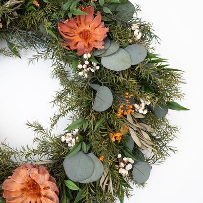 Australian Native Christmas Wreath – Eucalyptus & Protea