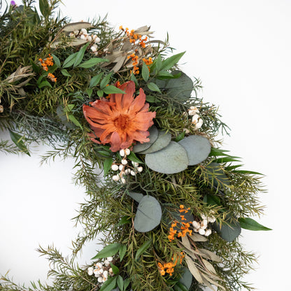Australian Native Christmas Wreath – Eucalyptus & Protea