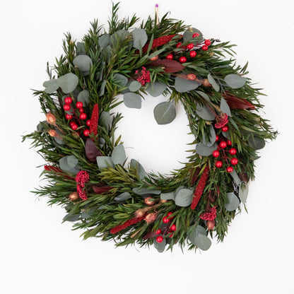 Christmas Wreath – Eucalyptus & Red Berry