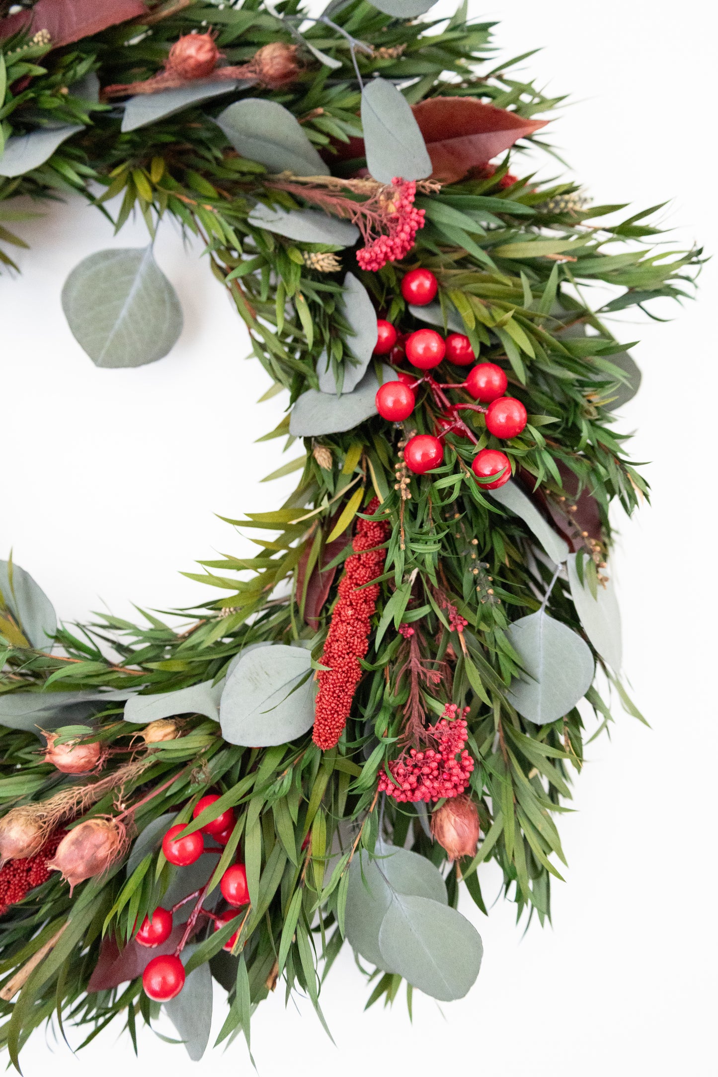 Christmas Wreath - Eucalyptus & Red berry