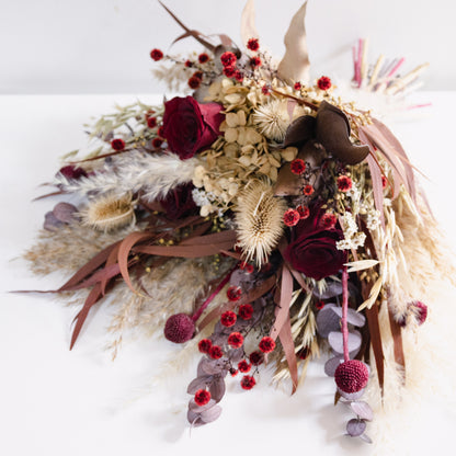 Autumn Burgundy Dried Flower Bouquet