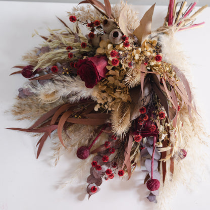 Autumn Burgundy Dried Flower Bouquet