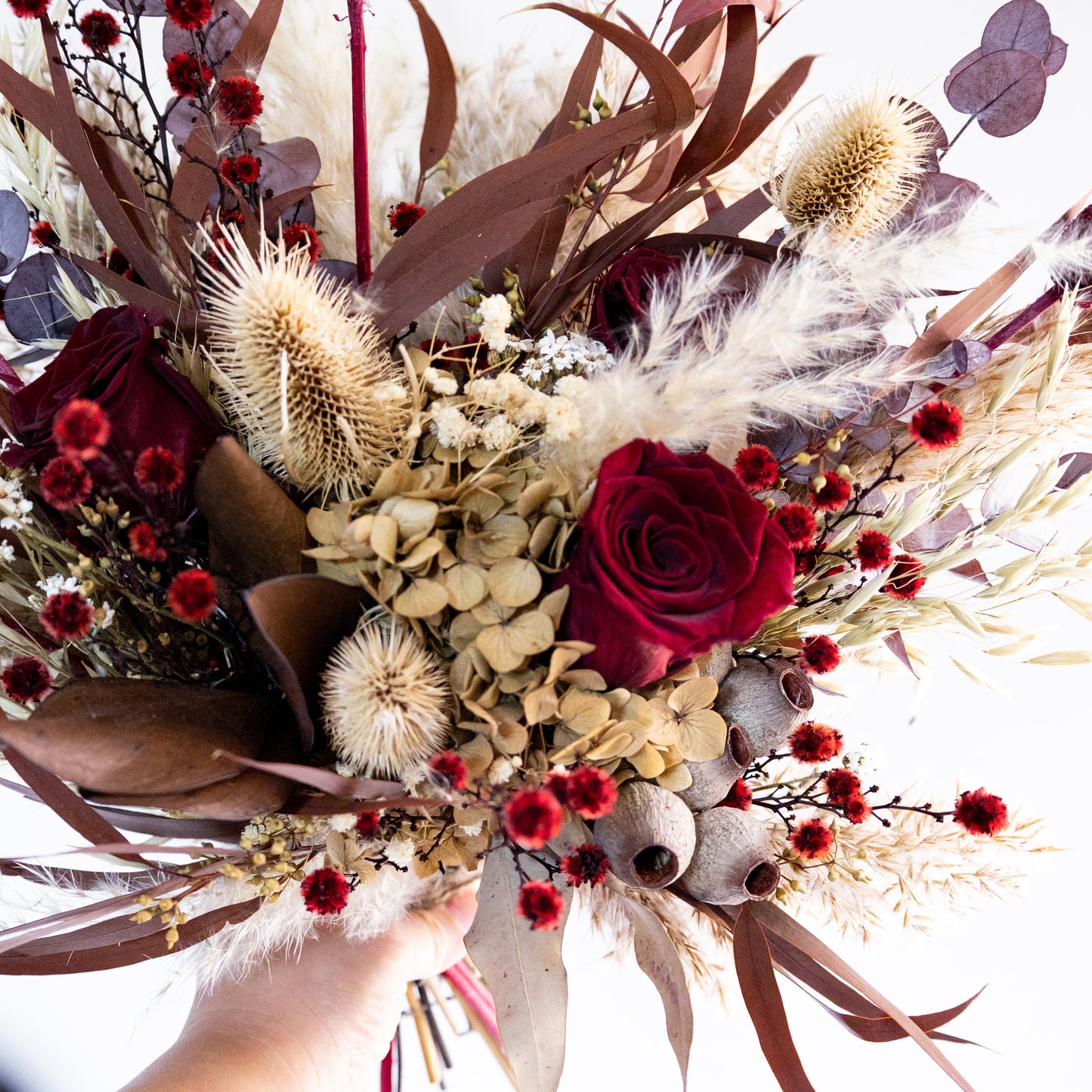 Autumn Burgundy Dried Flower Bouquet