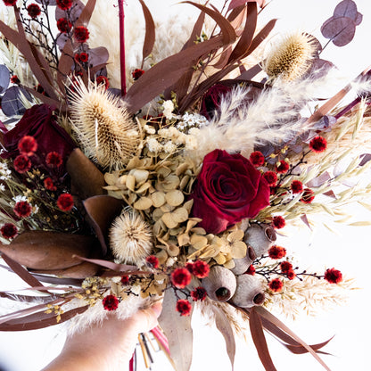 Autumn Burgundy Dried Flower Bouquet