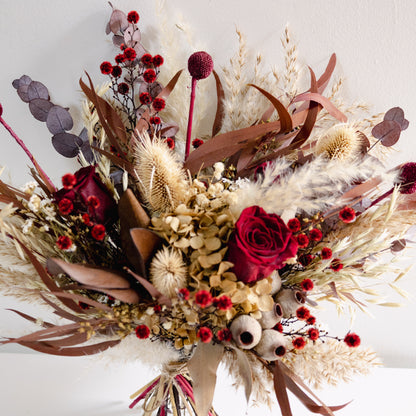 Autumn Burgundy Dried Flower Bouquet