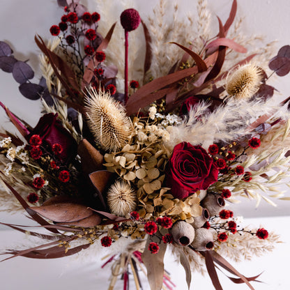 Autumn Burgundy Dried Flower Bouquet