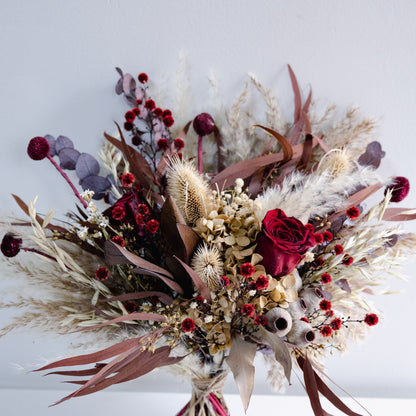 Autumn Burgundy Dried Flower Bouquet