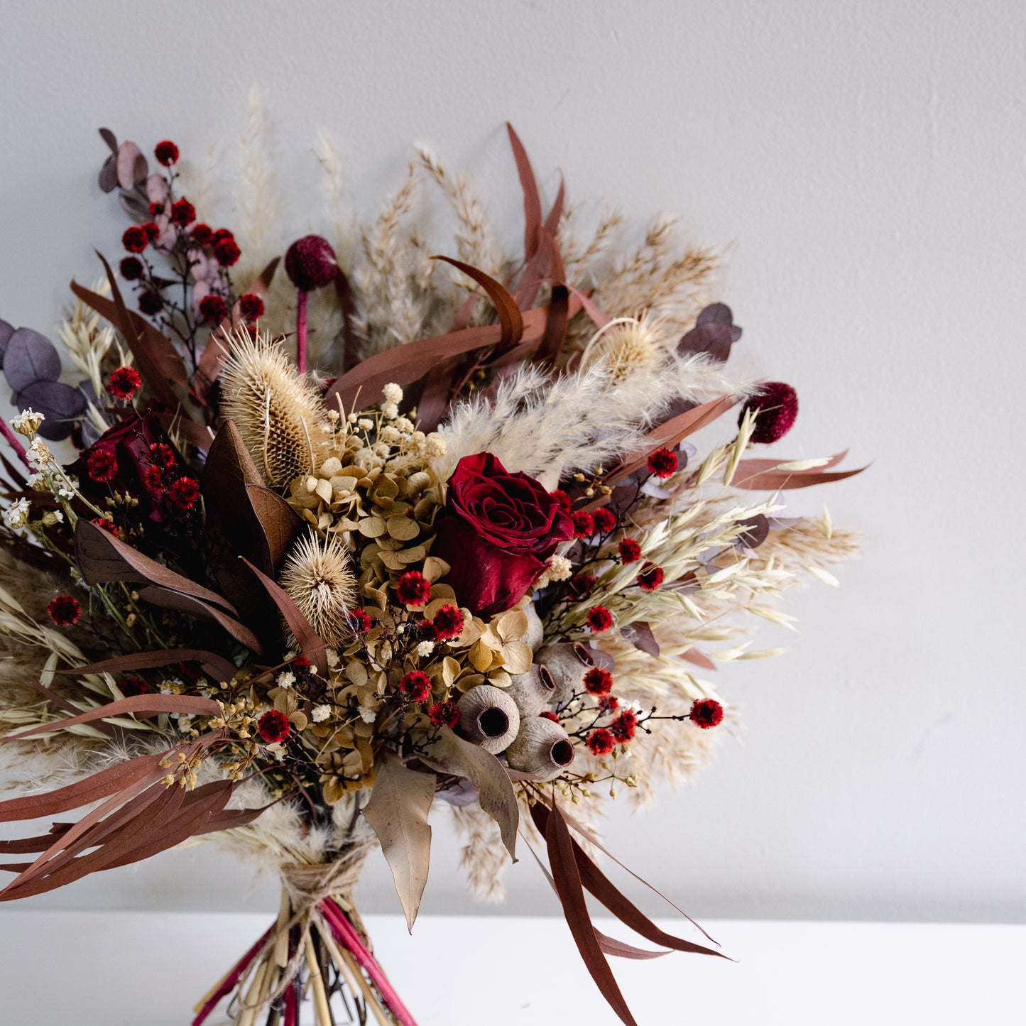 Autumn Burgundy Dried Flower Bouquet