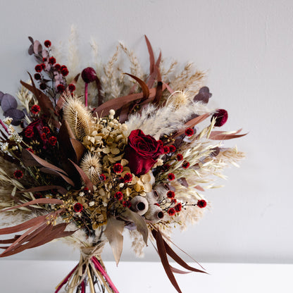 Autumn Burgundy Dried Flower Bouquet