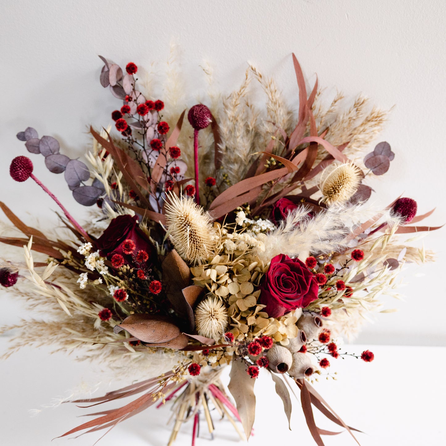 Autumn Burgundy Dried Flower Bouquet