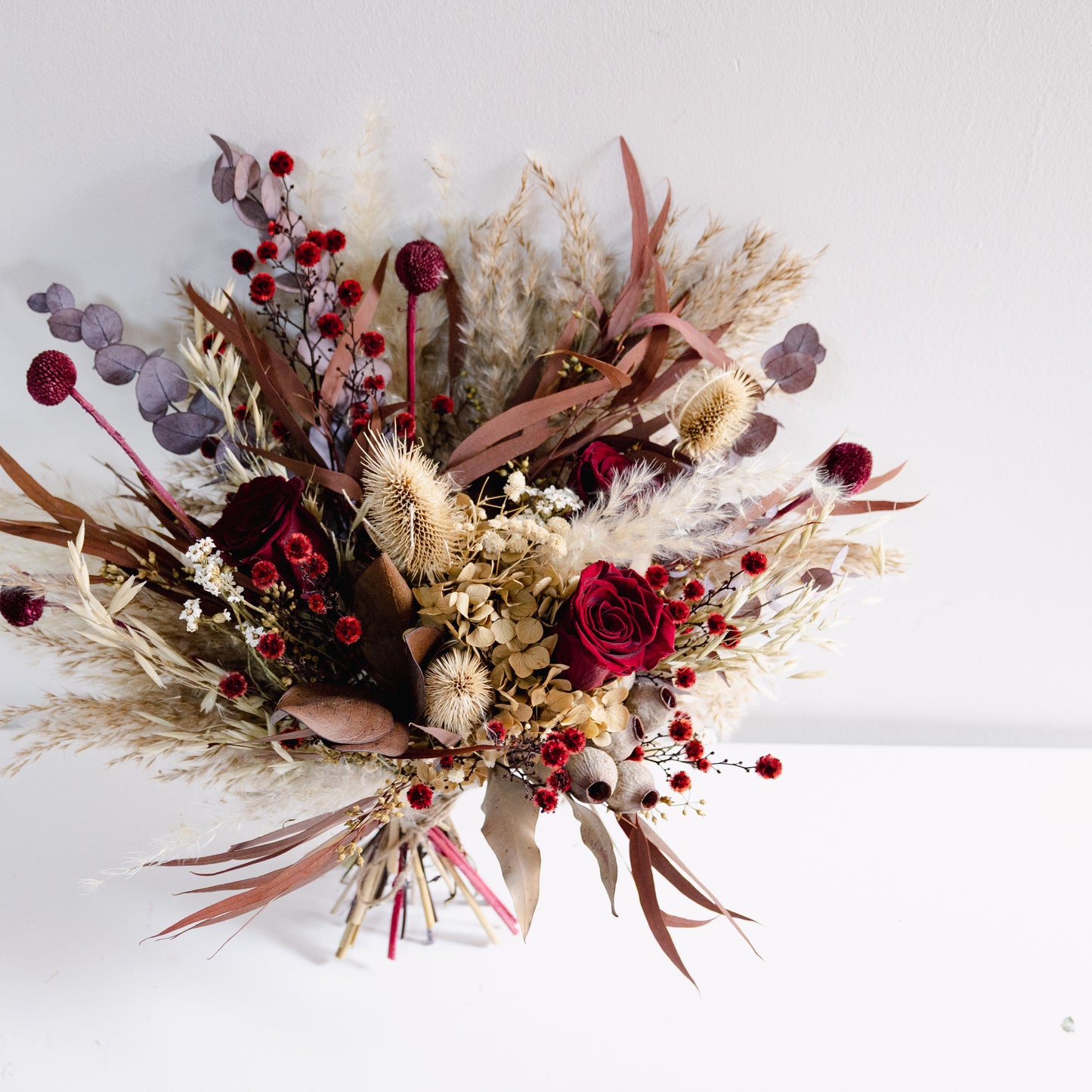 Autumn Burgundy Dried Flower Bouquet