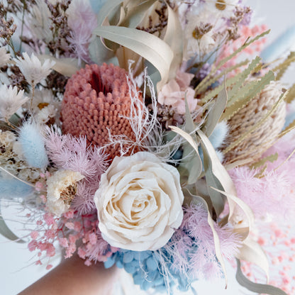 Blush Sky Bloom - Pastel Preserved Flower Bridal Bouquet
