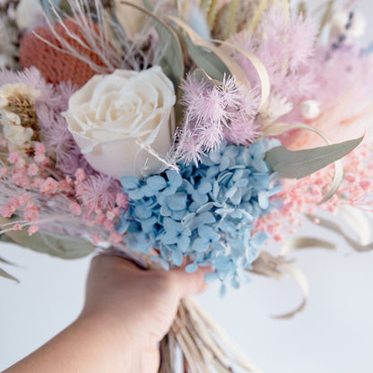 Blush Sky Bloom - Pastel Preserved Flower Bridal Bouquet
