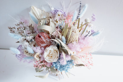 Blush Sky Bloom - Pastel Preserved Flower Bridal Bouquet