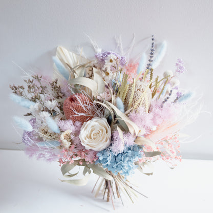 Blush Sky Bloom - Pastel Preserved Flower Bridal Bouquet