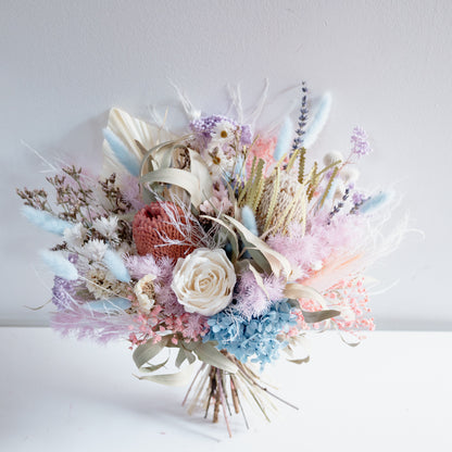 Blush Sky Bloom - Pastel Preserved Flower Bridal Bouquet