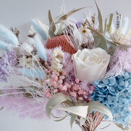 Blush Sky Bloom - Pastel Preserved Flower Bridal Bouquet