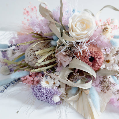Blush Sky Bloom - Pastel Preserved Flower Bridal Bouquet