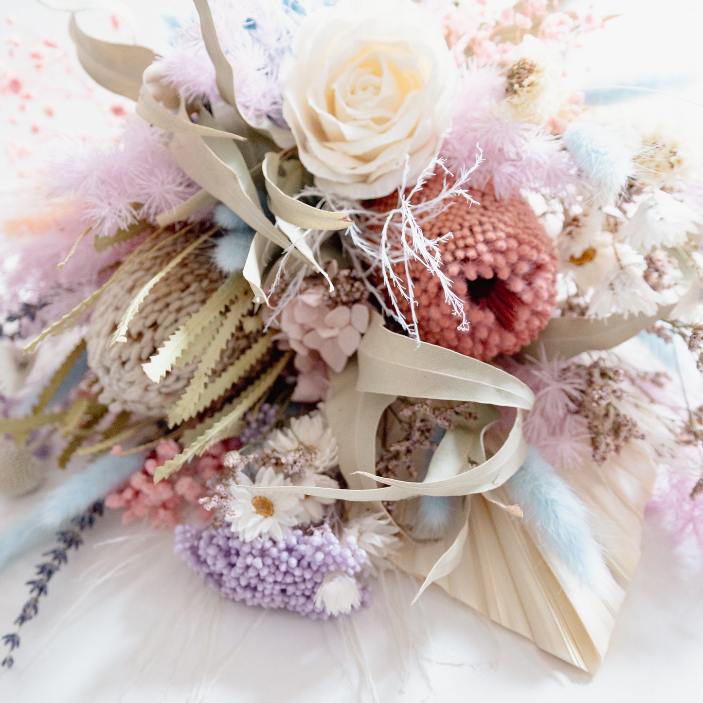 Blush Sky Bloom - Pastel Preserved Flower Bridal Bouquet