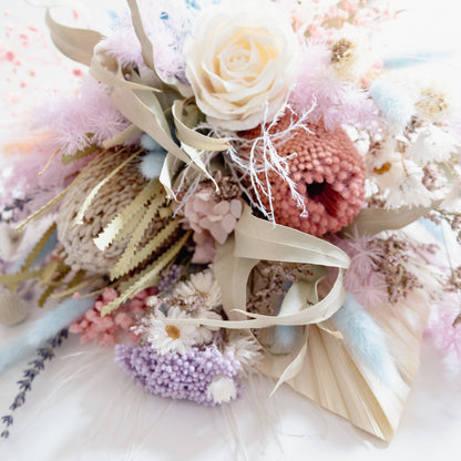 Blush Sky Bloom - Pastel Preserved Flower Bridal Bouquet