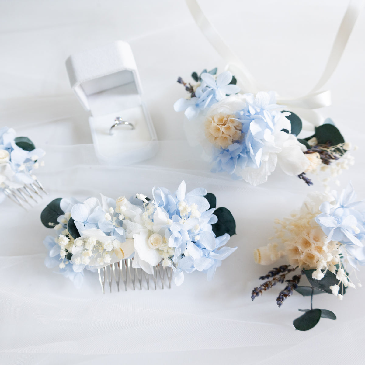 Blue Serenity | Blue & White Hydrangea Bridal Bouquet