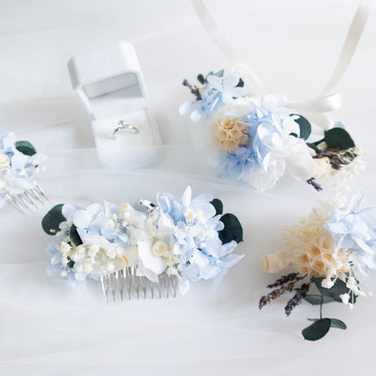 Blue Serenity | Blue & White Hydrangea Bridal Bouquet