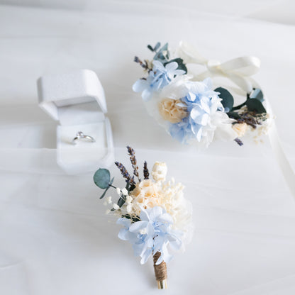 Blue Serenity | Blue & White Hydrangea Bridal Bouquet