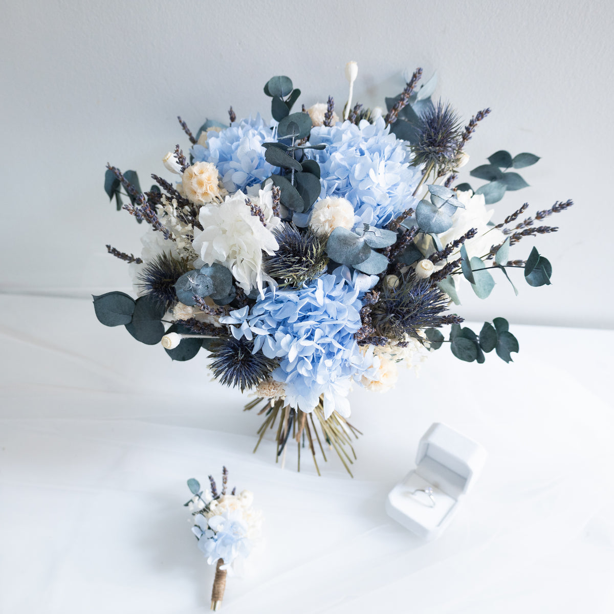 Blue Serenity | Blue & White Hydrangea Bridal Bouquet