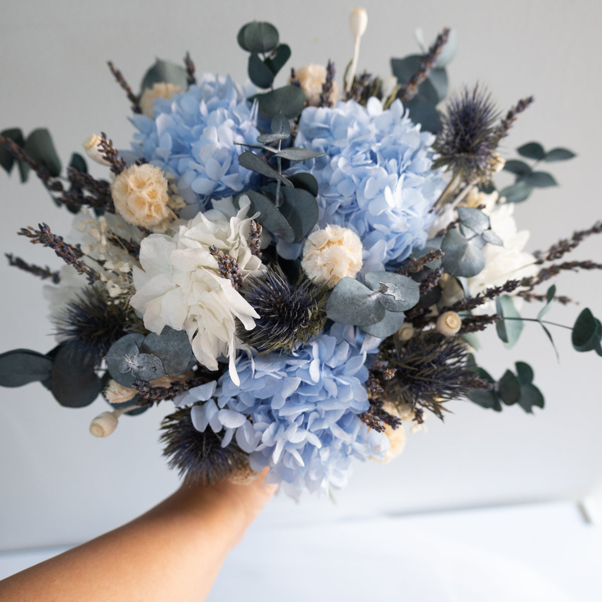 Blue Serenity | Blue & White Hydrangea Bridal Bouquet