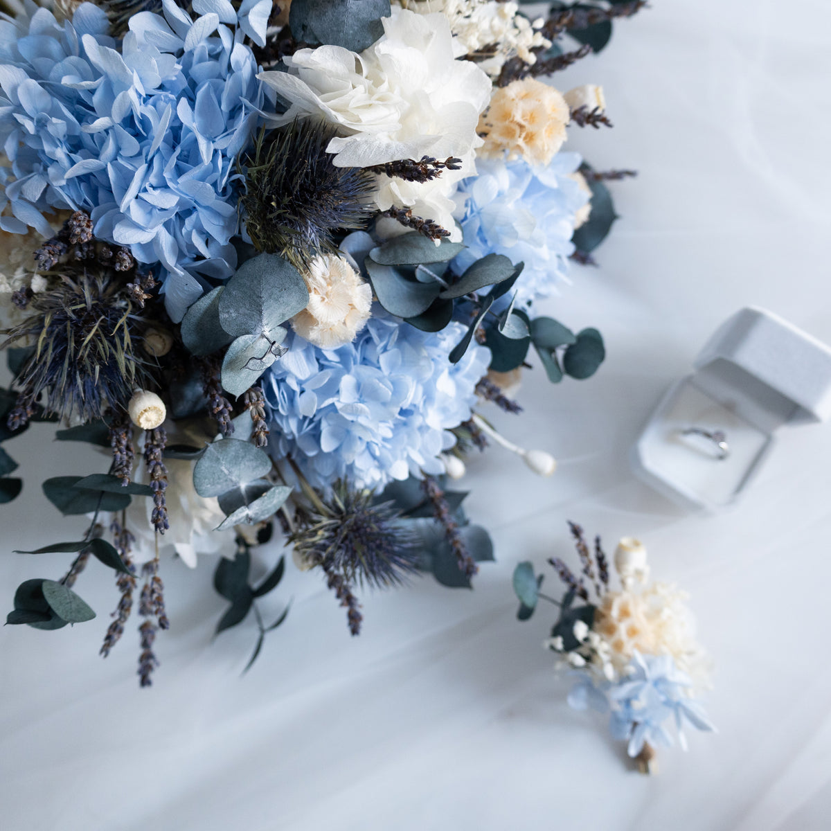 Blue Serenity | Blue & White Hydrangea Bridal Bouquet