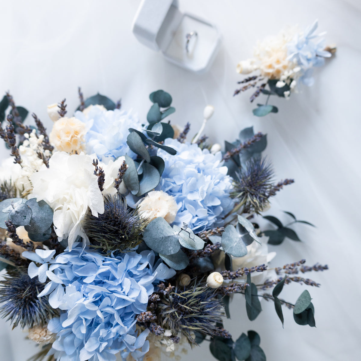 Blue Serenity | Blue & White Hydrangea Bridal Bouquet