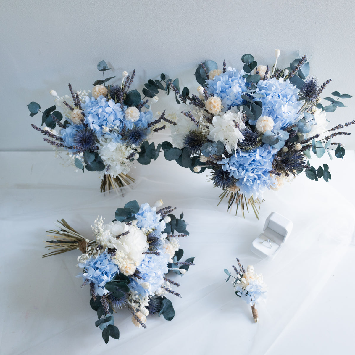 Blue Serenity | Blue & White Hydrangea Bridal Bouquet