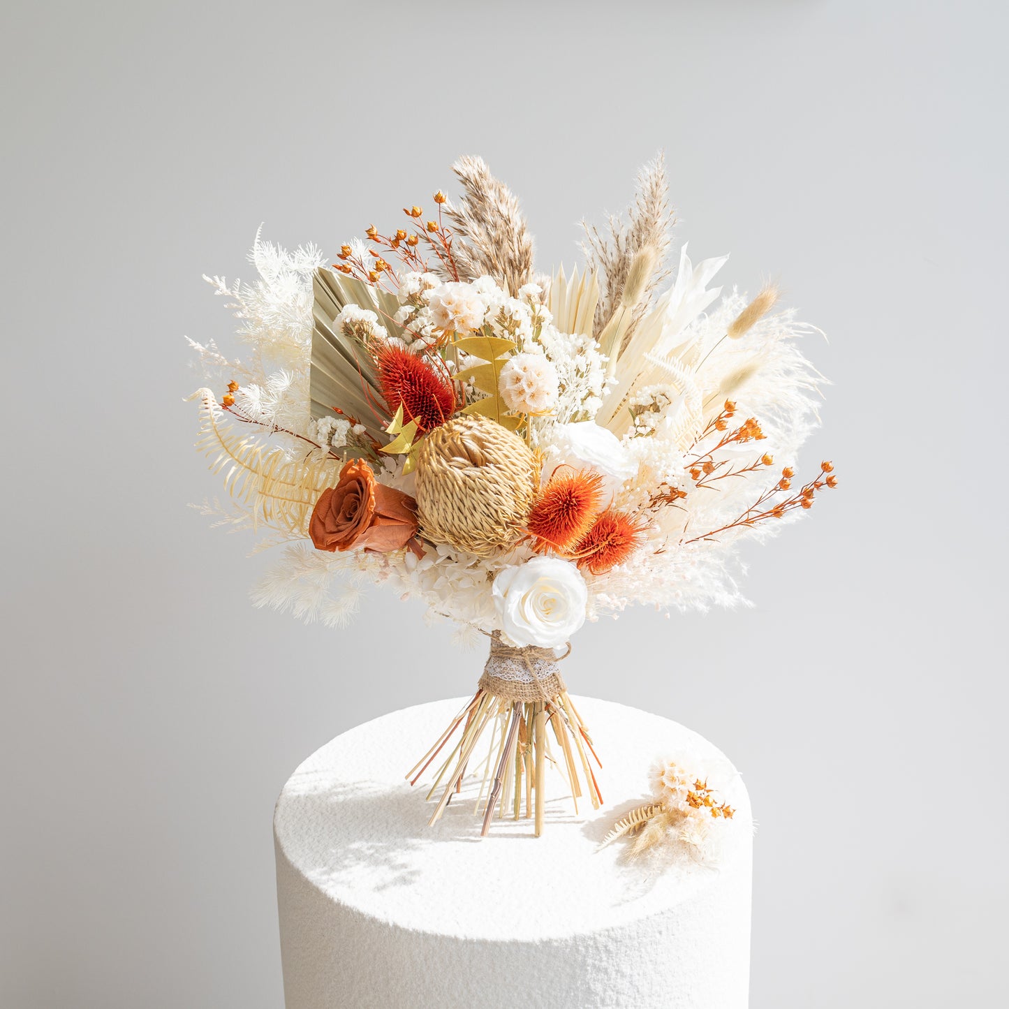 Boho Rustic Ivory Bridal Bouquet