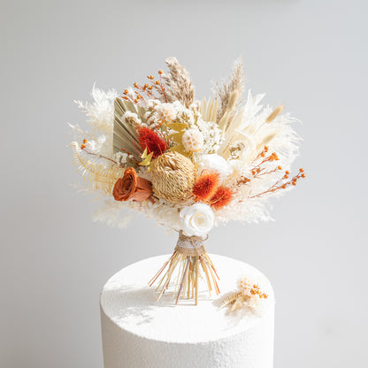 Boho Rustic Ivory Bridal Bouquet