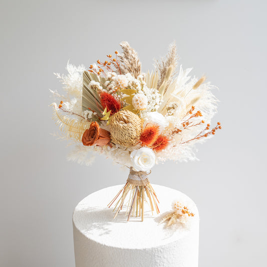 Boho Rustic Ivory Bridal Bouquet