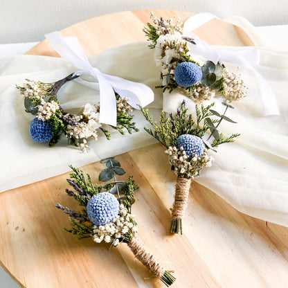 Dusty Blue Dream Dried Bridal Bouquet
