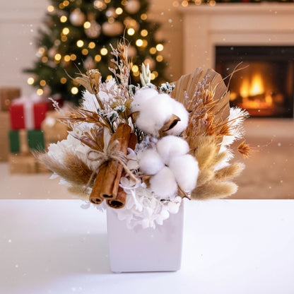 Cotton & Cinnamon Rustic Preserved Flower Arrangement | Gift Arrangement