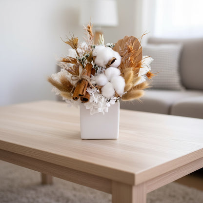 Cotton & Cinnamon Rustic Preserved Flower Arrangement | Gift Arrangement
