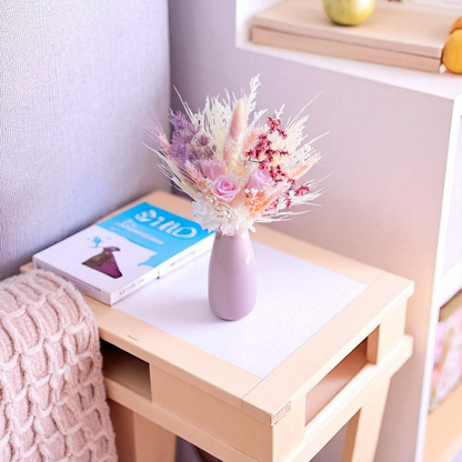 Blush & Lilac Preserved Flower Arrangement | Ceramic Vase Gift