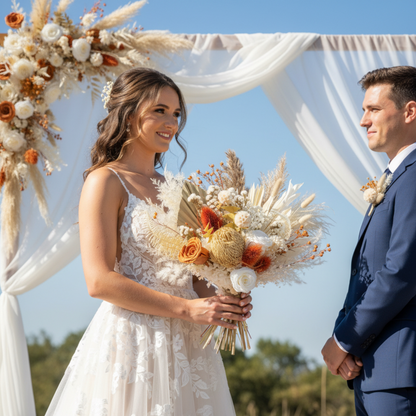 Boho Rustic Ivory Bridal Bouquet